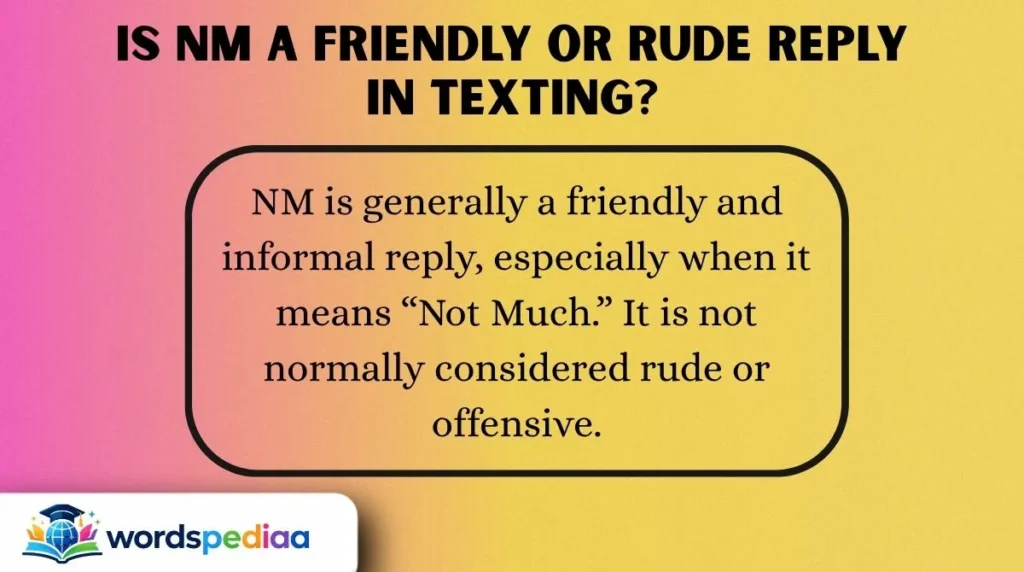Is NM a Friendly or Rude Reply in Texting?