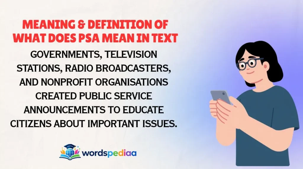 Meaning & Definition of What Does PSA Mean in Text